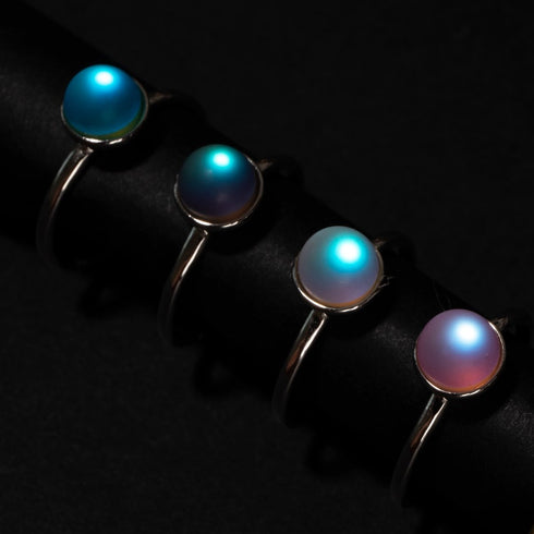 Regenbogenweiß | 925 Sterling Silber | Meerjungfrau Glasring